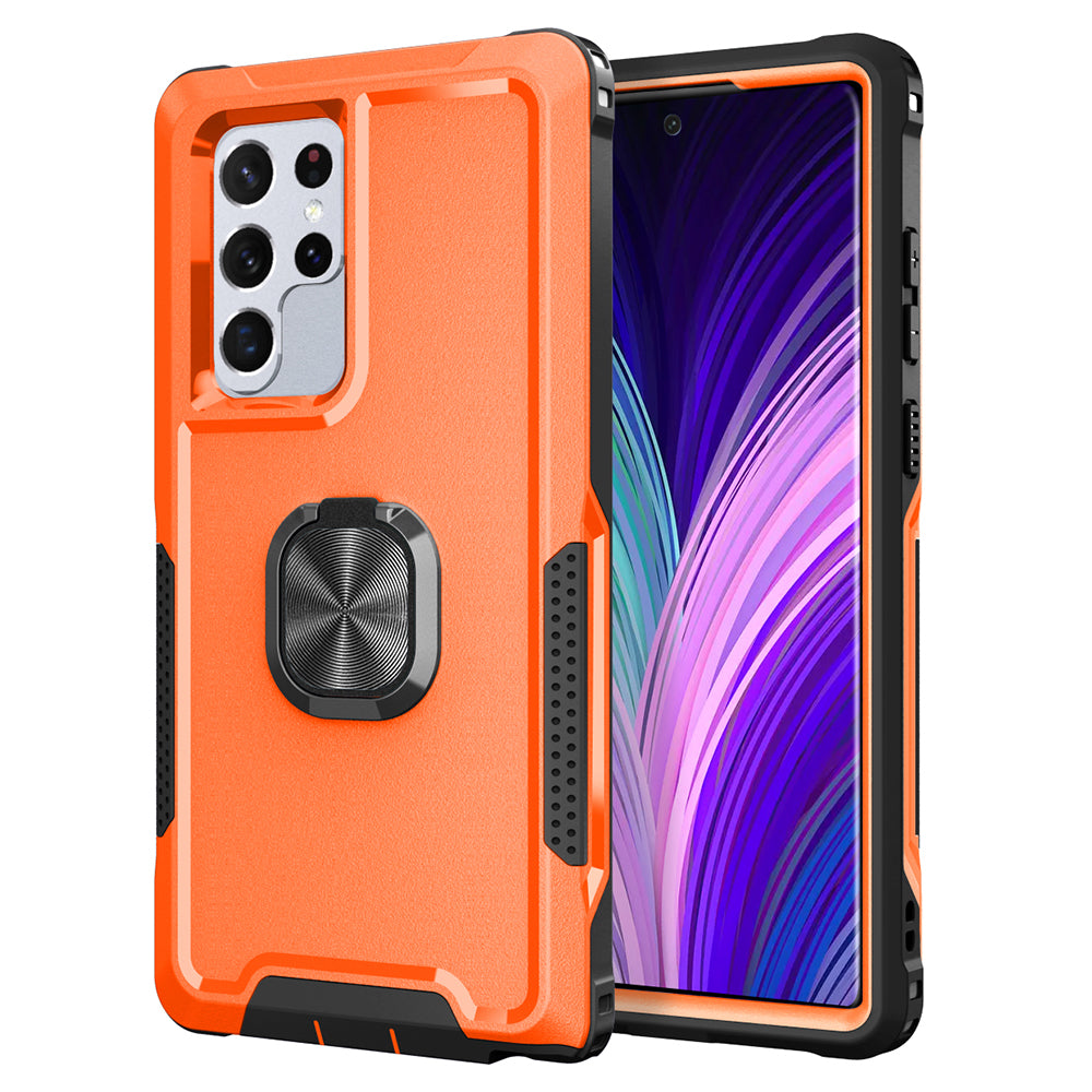 For Samsung Galaxy S23 Ultra Rotatable Ring Holder Kickstand Phone Case PC Silicone Anti-scratch Phone Cover For Samsung Galaxy S23 Ultra Rotatable Ring Holder Kickstand Phone Case PC Silicone Anti-scratch Phone Cover